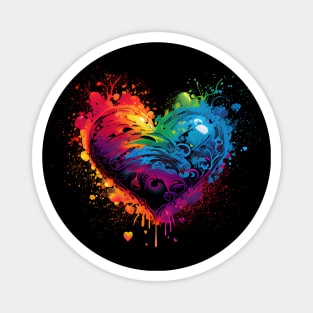 Heart with splatters in neon colors Magnet